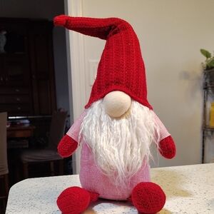 Red and Pink Gnome Plush Decor